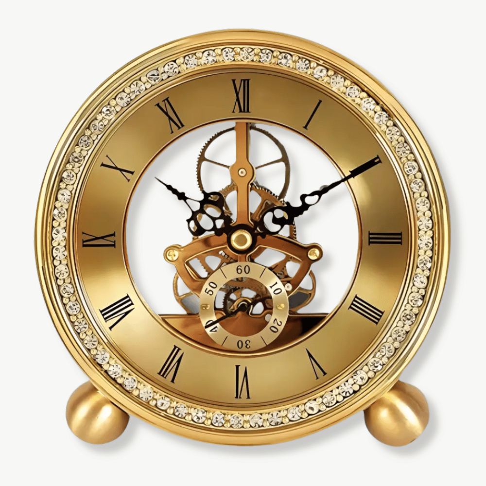Horloge à Poser Mécanique Dorée