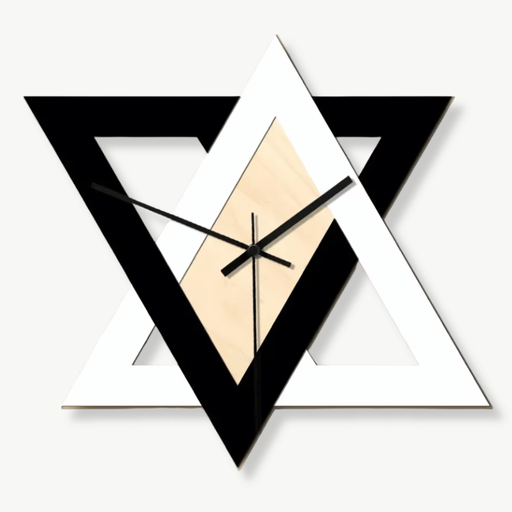 Horloge murale Triangle noir et blanc