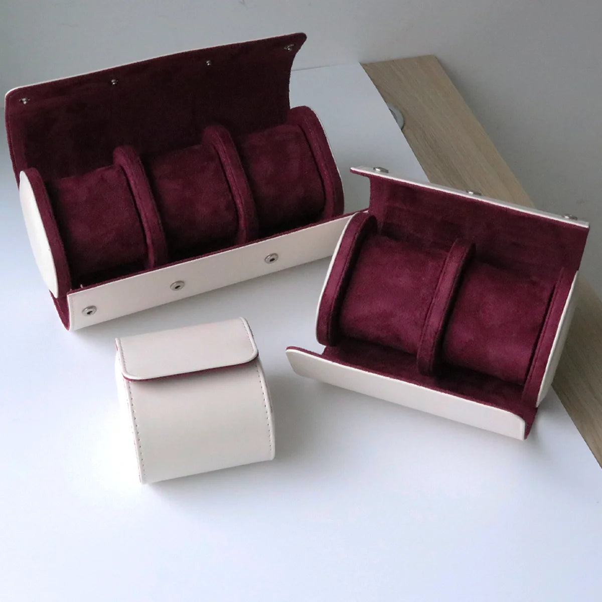 Organisateur de Montres en Cuir Vintage avec 3 Compartiments | Rangement Élégant pour Voyager et Protéger vos Montres 2