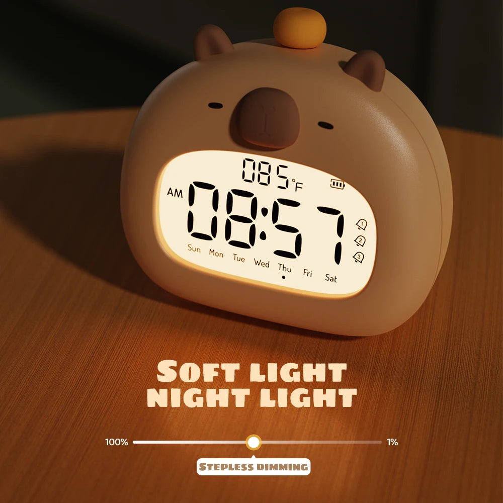 Réveil LED pour Enfants | Horloge Numérique avec Veilleuse et Affichage de Température | Chargement USB Type C pour un Sommeil Apaisé 0