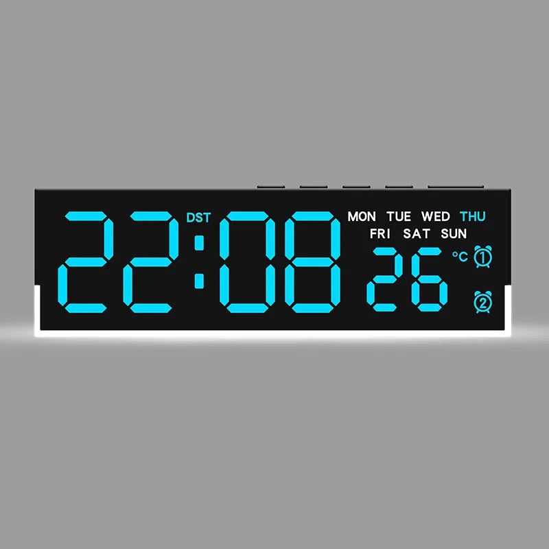 Réveil Numérique LED avec Lumière Ambiante et Double Alarme | Affichage Température et Semaine pour un Réveil Doux 13