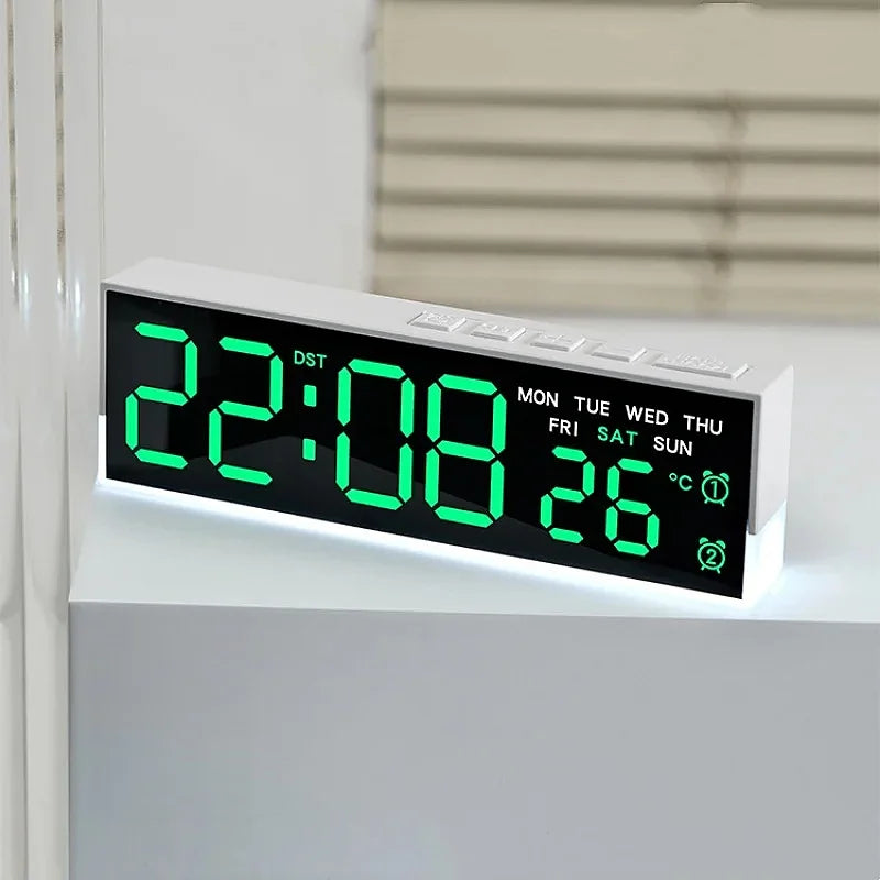 Réveil Numérique LED avec Lumière Ambiante et Double Alarme | Affichage Température et Semaine pour un Réveil Doux 3