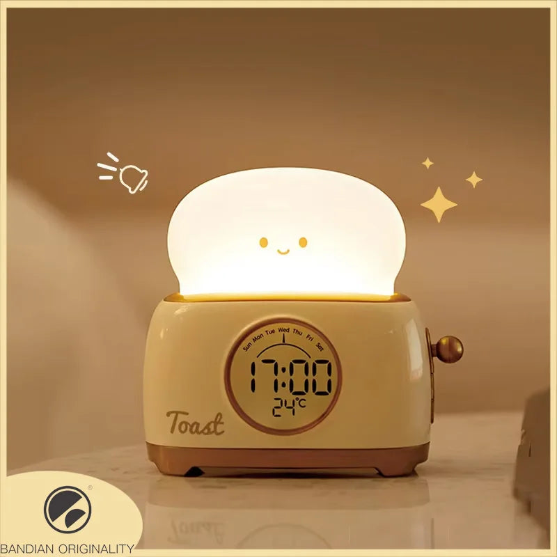 Veilleuse LED | Réveil Numérique avec Affichage de la Température | Design Mignon pour Sommeil Apaisé 0