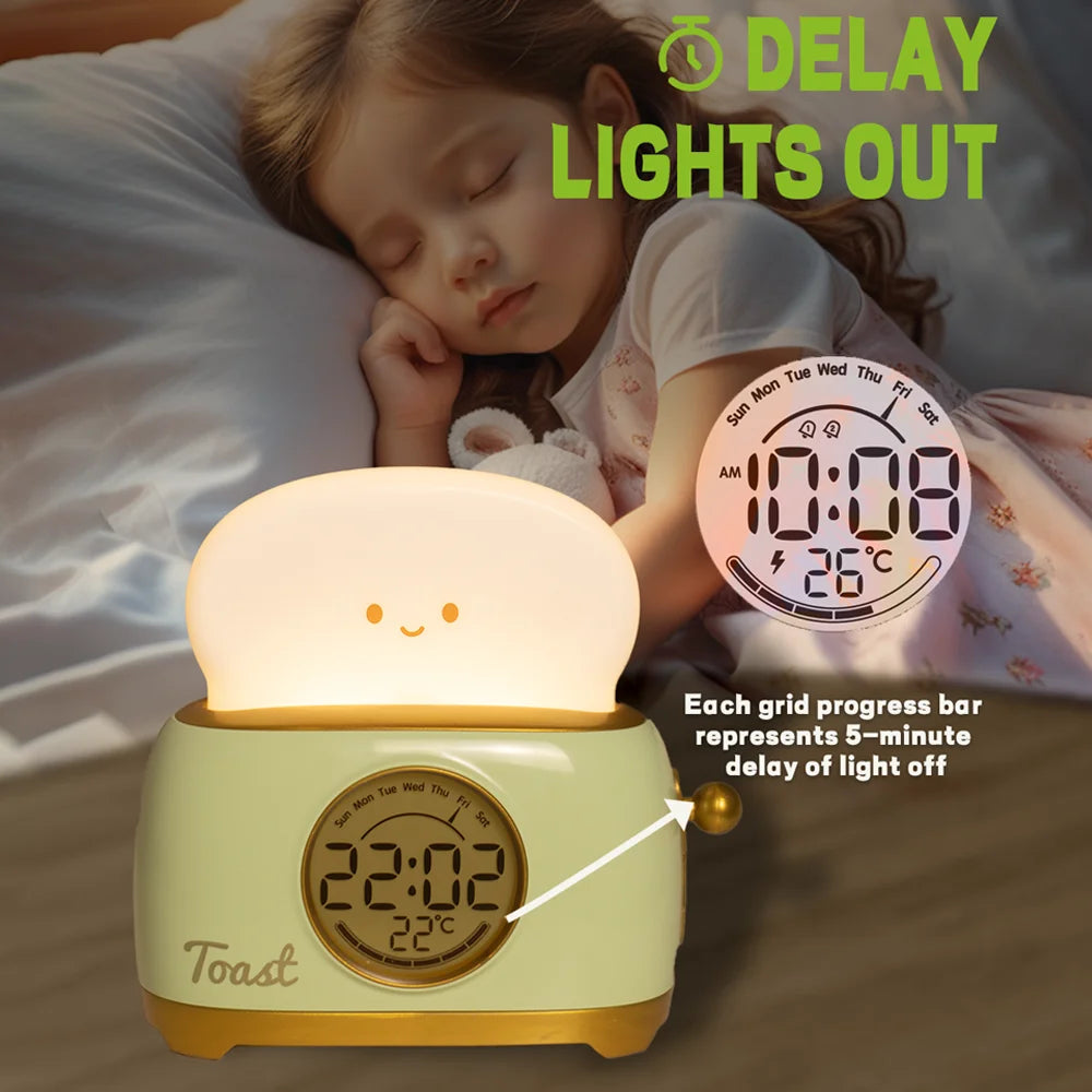 Veilleuse LED | Réveil Numérique avec Affichage de la Température | Design Mignon pour Sommeil Apaisé 3
