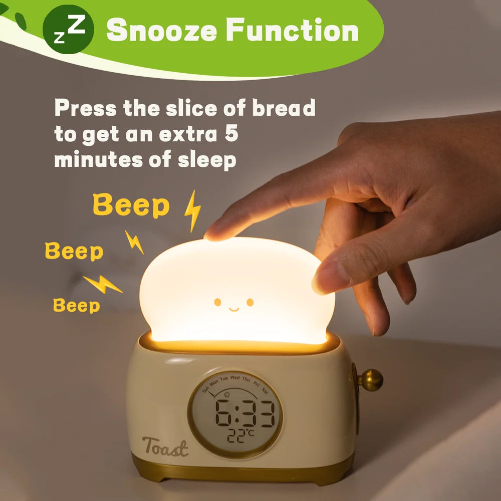 Veilleuse LED | Réveil Numérique avec Affichage de la Température | Design Mignon pour Sommeil Apaisé 4