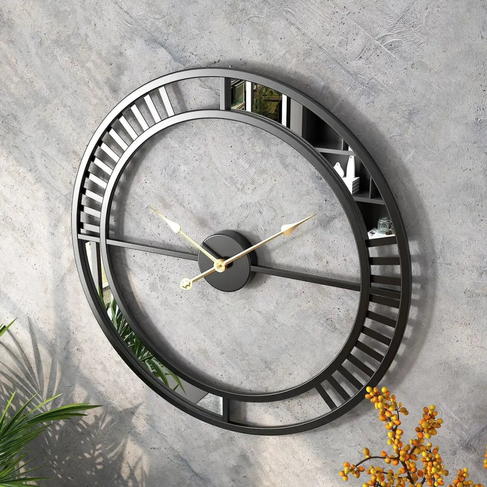 Horloge Industrielle avec Miroir - Horloges murales