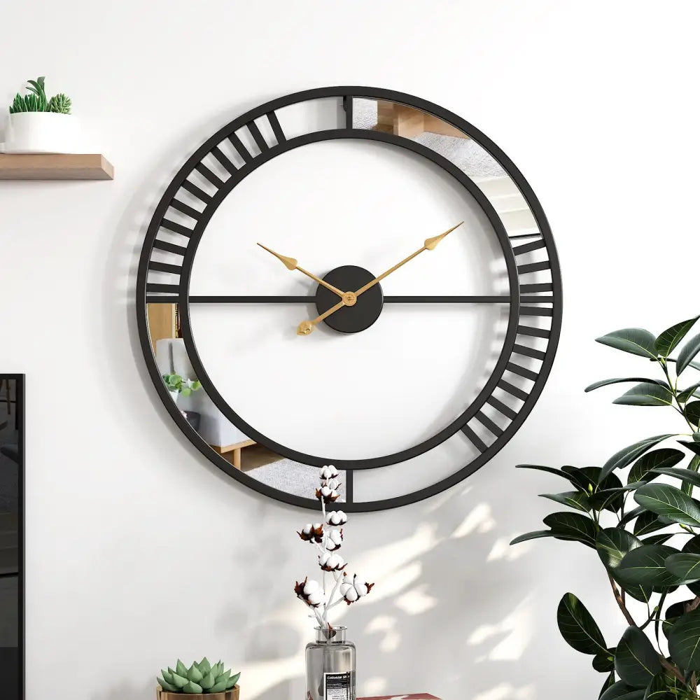 Horloge Industrielle avec Miroir - Horloges murales