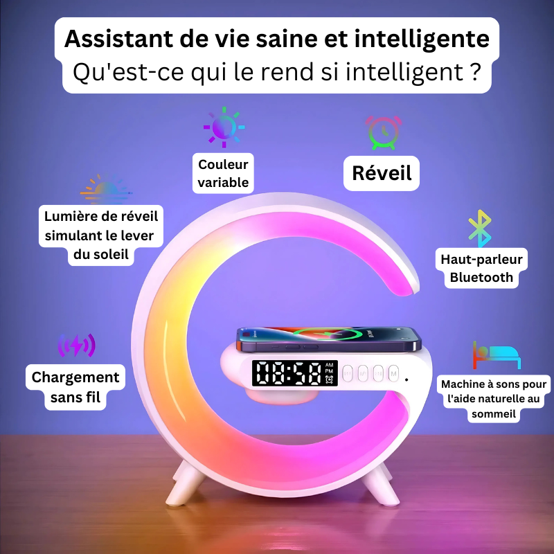 Réveil RGB avec Chargeur Sans Fil