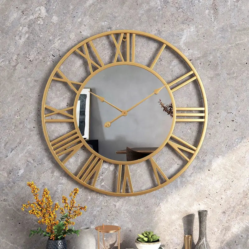 Horloge Miroir - Horloges murales - Doré / 40 cm