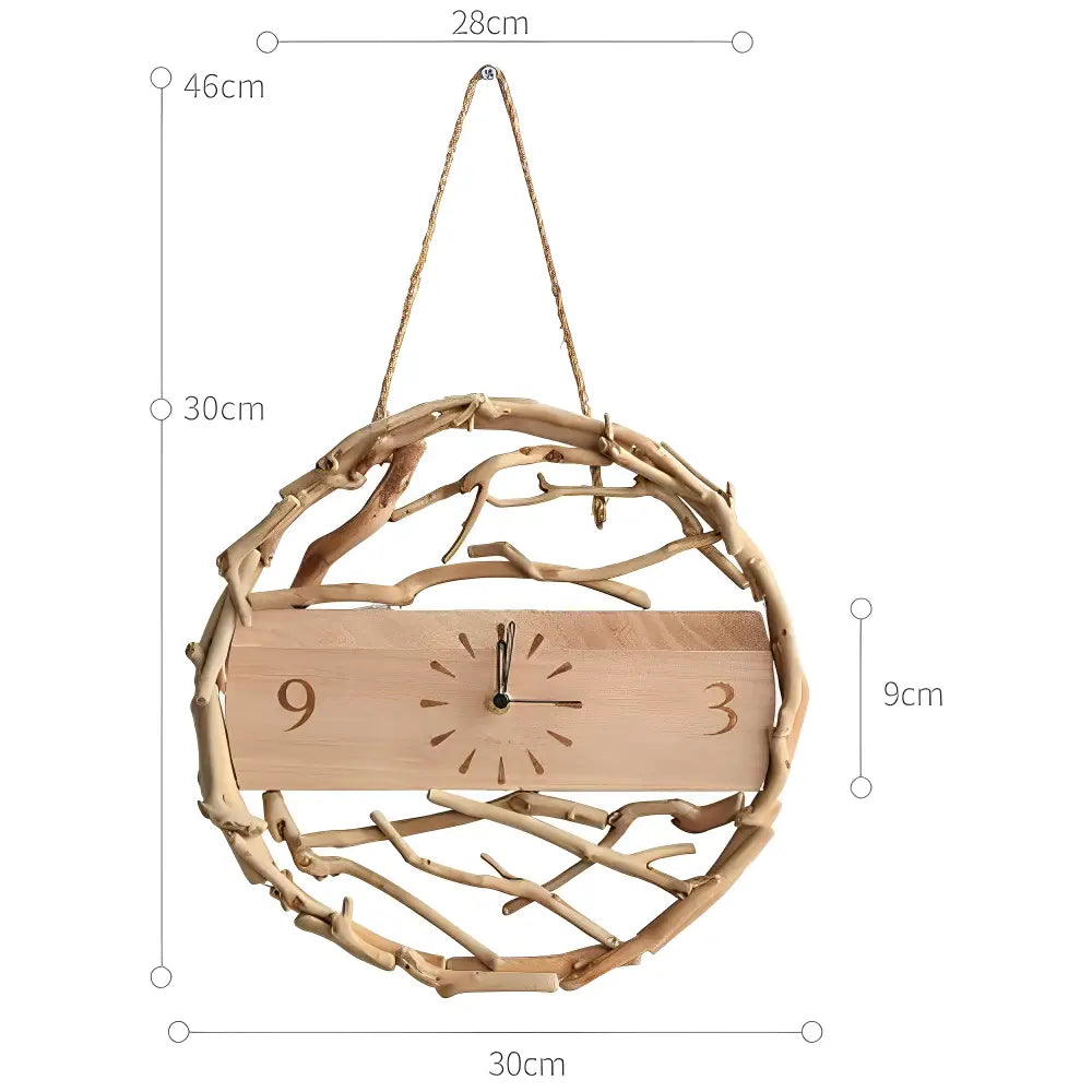 Horloge Murale En Bois Avec Balancier - Fonctionne Sur Piles, Style Décoratif