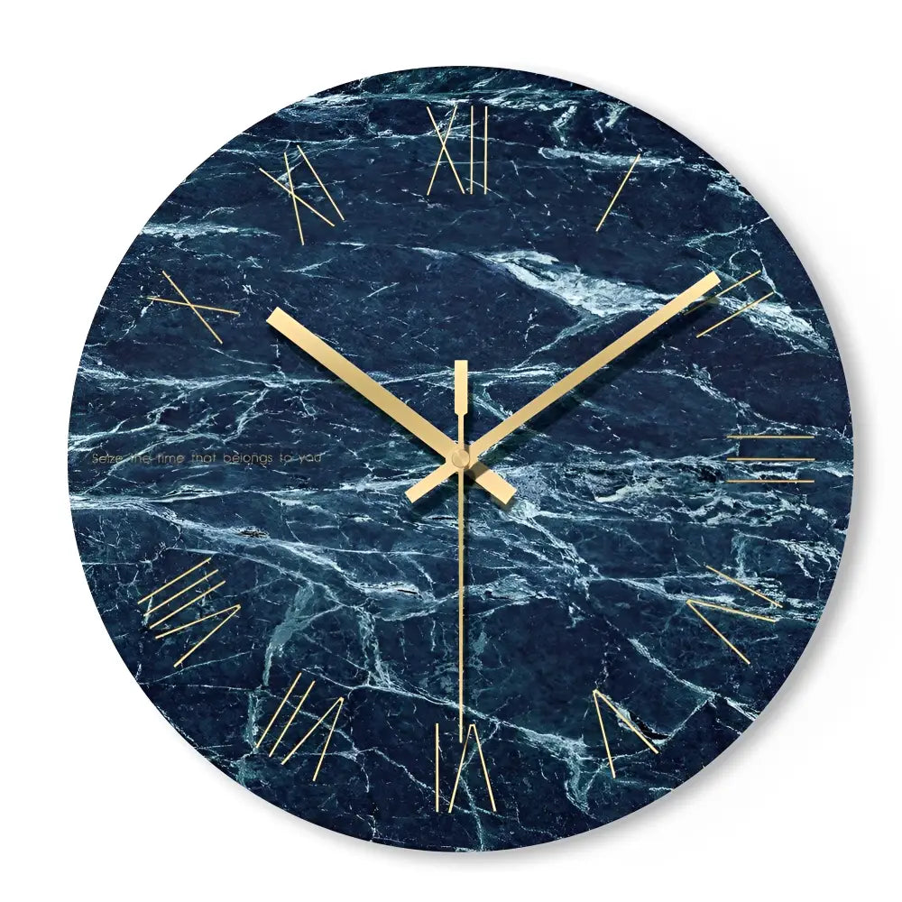 horloge murale design en verre - Horloges murales - bleu chiffre romain