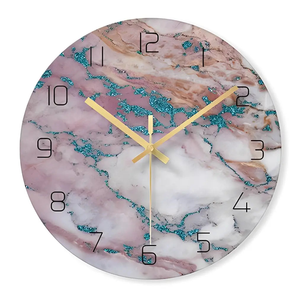 horloge murale design en verre - Horloges murales - rose