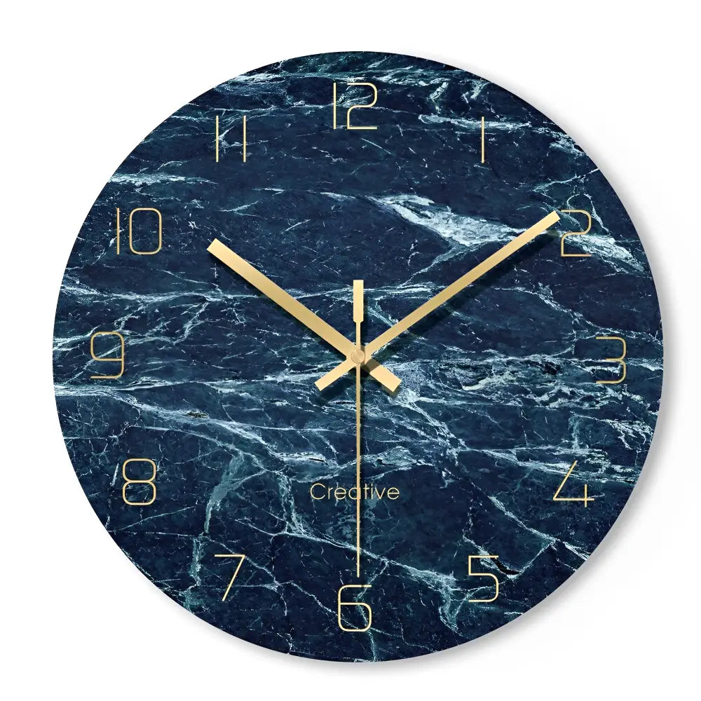 horloge murale design en verre - Horloges murales - bleu chiffre arabe 1