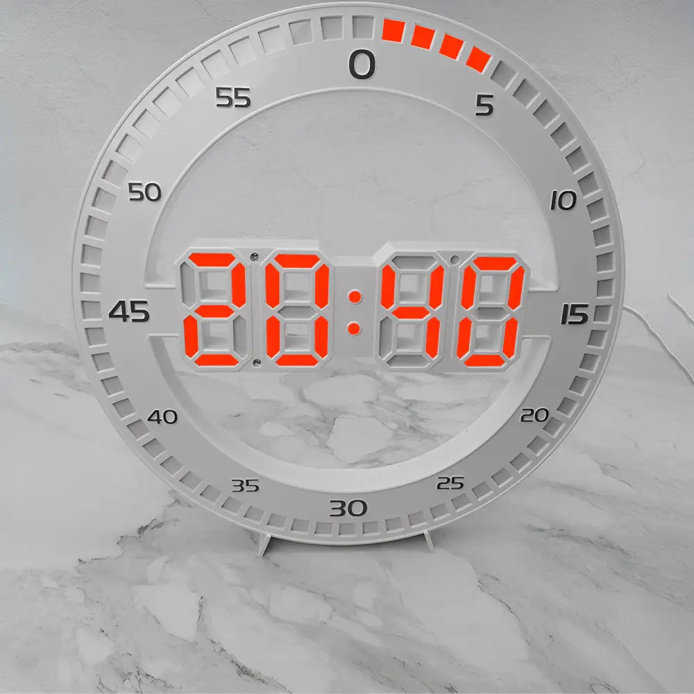 Horloge Murale LED 3D - Horloges murales - blanc LED rouge