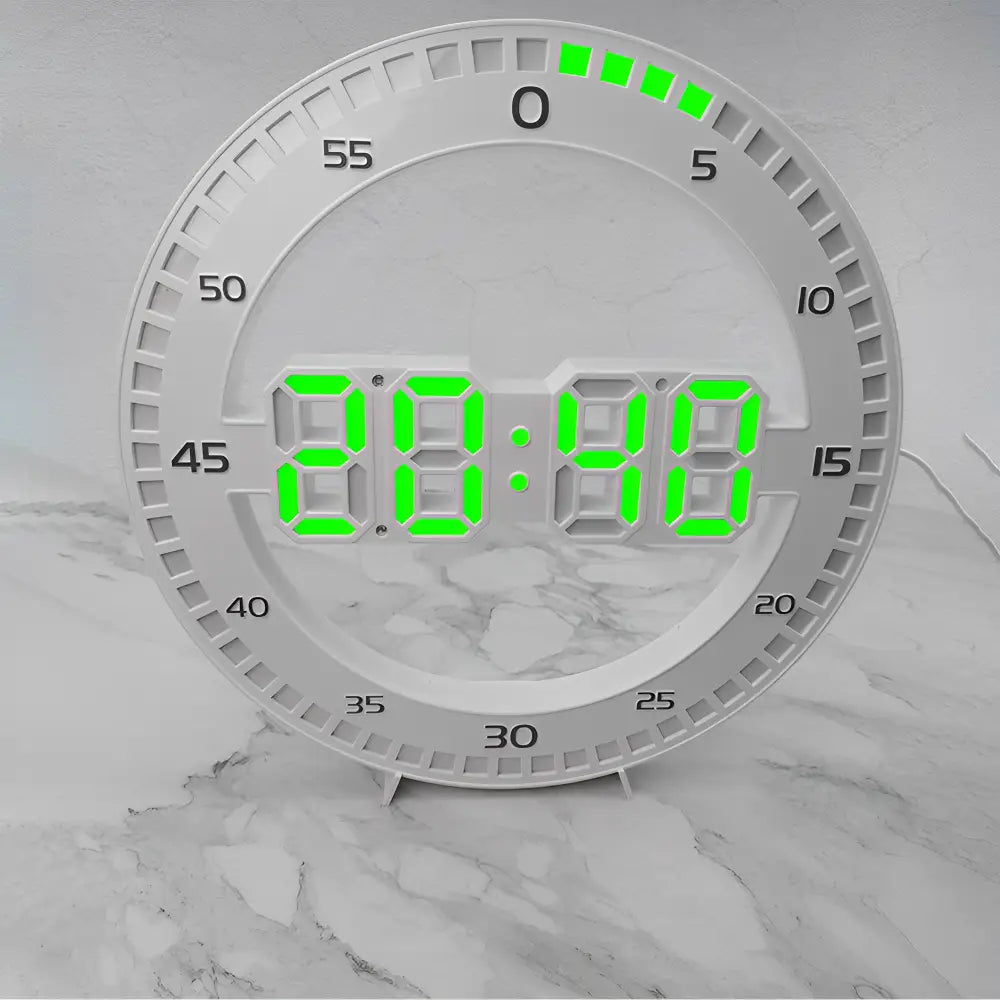 Horloge Murale LED 3D - Horloges murales - blanc LED vert