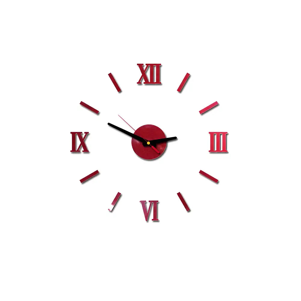 Horloge Murale Stickers 3D - Horloges murales - rouge 40 cm