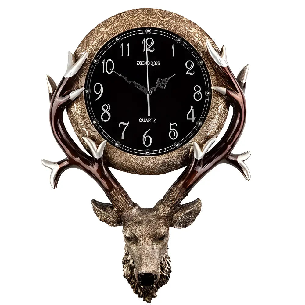 horloge murale tête de cerf - Horloges murales - cuivrée