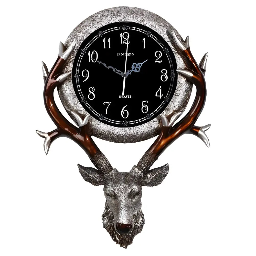 horloge murale tête de cerf - Horloges murales - argent